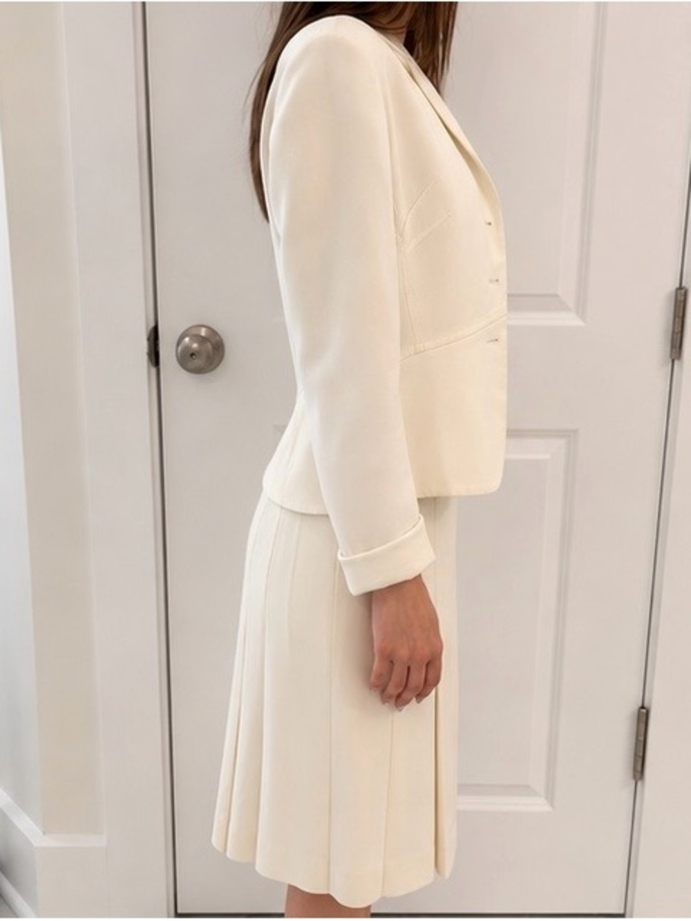 VINTAGE PRADA Cream Pleated Buisness Suit - Picture 3 of 6